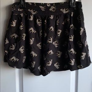 Kimchi Blue Black Zebra Elastic Waist Skirt